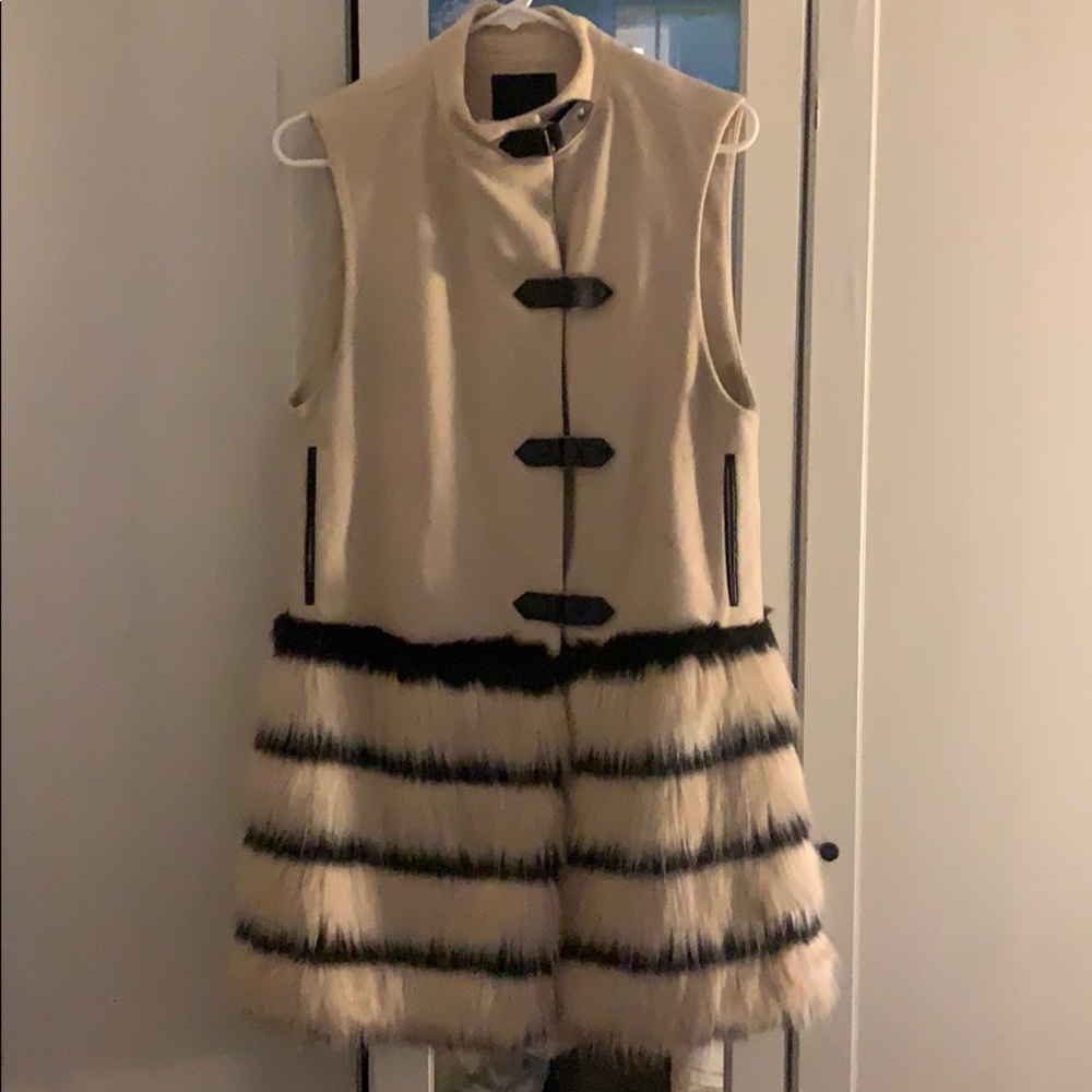 Anthropologie Faux Fur Long Vest